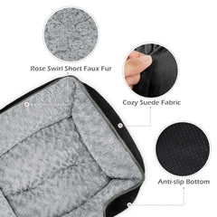 INVENHO medium dog bed anti-slip bottom keeps the bed secure on slick floors.
