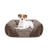 INVENHO medium dog bed with raised edges supports neck comfort for restful naps.