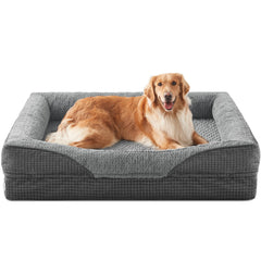 INVENHO orthopedic dog bed large with egg-crate foam supports joints for restful lounging.
