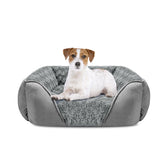 INVENHO rectangle dog bed with edge support for neck comfort