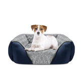 INVENHO rose swirl faux fur dog bed closeup showcasing plush warmth for dogs.