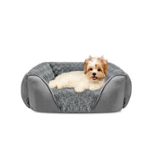 INVENHO small dog bed with raised edges offers secure head and neck support during resting.