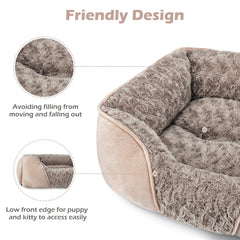 INVENHO small dog bed pillow-like interior supports head and neck for comfortable lounging.
