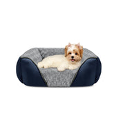 INVENHO small dog bed rectangle cover faux fur provides cozy warmth.
