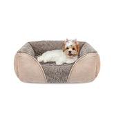 INVENHO small dog bed rectangle with raised walls for restful sleep.