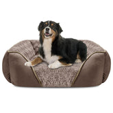 INVENHO X-Large dog bed front view with raised edge for head support and comfort
