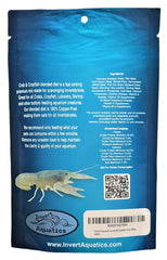Invert Aquatics Crab & Crayfish Diet serving showing sinking pellets and sticks for bottom-dwelling pets.