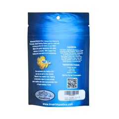 Invert Aquatics Betta Bits pellets close-up highlighting ultra-color formula and nutrient-rich blend.
