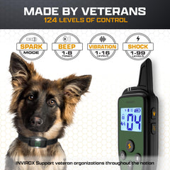 INVIROX Training Collar night-light mode improves evening visibility for training.