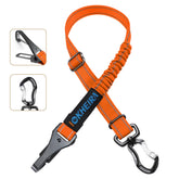IOKHEIRA cinturón para perros con doble hebilla naranja, seguro y compatible con varios coches.