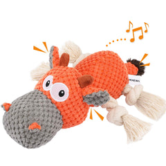 IOKHEIRA dog plush toy carrot-orange for cuddling, fetch, and comforting play.