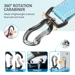 IOKHEIRA dog seat belt reflective strap improves night visibility for safer drives