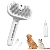 iomsloon pet steam brush action grooming demonstrates quick fur removal.