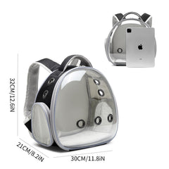 ioview transparent astronaut bubble window lets you monitor your pet during travel.