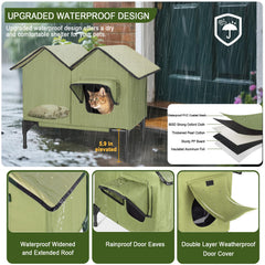IPEAIN heated cat house heating pad detail shows weight-activated warmth for safe heat
