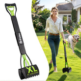 IPETBA large dog pooper scooper with 32-inch handle reduces bending for comfortable cleanup.