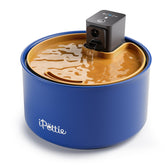 iPettie Ceramic Cat Water Fountain top view showing 3.5L capacity for multi-pet homes