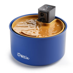 iPettie Ceramic Cat Water Fountain top view showing 3.5L capacity for multi-pet homes