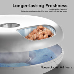 iPettie Donut Frost ice packs in use keep food cooling.