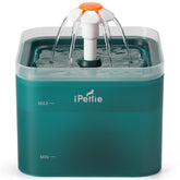 iPettie Neverland Cat Water Fountain with LED light in cyan aids night drinking