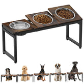 Ipixune adjustable elevated dog bowls stand shows height-adjustable legs for large breed comfort