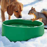 IPOW 3.5L Pet Heated Water Bowl outdoors keeps pets hydrated in cold weather.