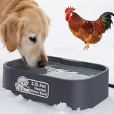 IPOW extra-large heated water bowl shows 5.5L capacity for multi-pet hydration.