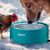 IPOW Pet Heated Bowl glows with warm water for cozy outdoor hydration.