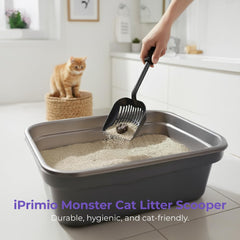 iPrimio Monster Cat Litter Scooper with soft foam grip for comfortable use