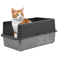 iPrimio XL litter box enclosure stainless lid showcases durable design for easy scooping and containment.