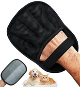 IPTPAS Pet Hair Remover Glove couch closeup shows efficient upholstery fur pickup