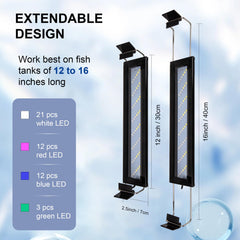 IRQWY LED Aquarium Light Full Spectrum displays vivid colors to reduce visual fatigue and enhance viewing