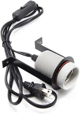 iRuiZhe reptile ceramic heat lamp holder side view highlights sturdy mounting for safe terrarium heat.