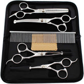 iSeaFly dog grooming scissors kit thinning blades for precise detailing and smooth cuts.