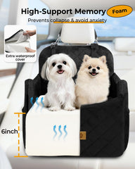 Ishineon 20x20x20 dog car seat fits small to medium dogs.