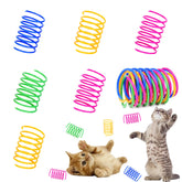 ISMARTEN cat spring toy pack 60 colorful coils for indoor play.