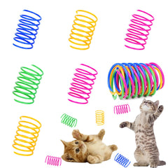 ISMARTEN cat spring toy pack 60 colorful coils for indoor play.