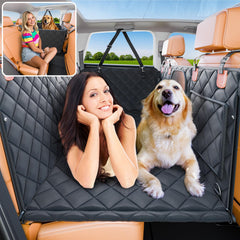 ITNAST back-seat-extender converts space for two medium dogs on road trips.