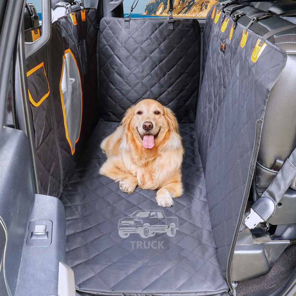 ITNAST XL dog seat cover fold-seat view shows split-seat compatibility for mess-free trips.