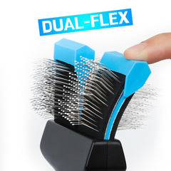 iToleeve Dual Flex Slicker Brush curved bristles for deshedding