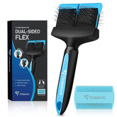 iToleeve Dual Flex Slicker Brush front view for gentle grooming on sensitive pets