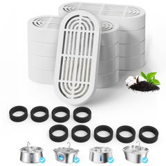 ITSCUTE 9-pack cat fountain filters array for fresh-tasting water replacement.