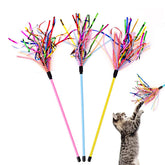 IUHKBH Tinsel Cat Wands with woosh-swing motion to spark feline play.