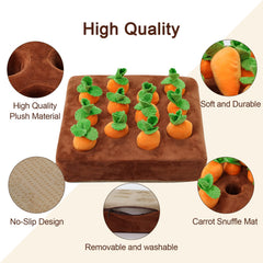IVVIQQ Carrot Snuffle Mat hides treats to stimulate scent skills during play