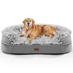 iweepet bed half-round design closeup showing secure wrap-around edge for cozy sleep.