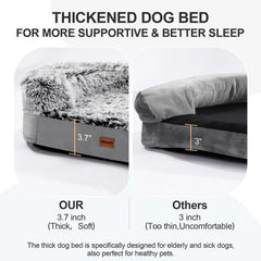 iweepet bed reinforced bolster supports head and neck for restful naps.