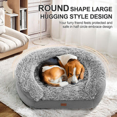 Iweepet half-round design bed offers secure, cozy sleep for small and sensitive dogs.