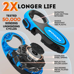 IWOOFI stainless steel spring close-up demonstrates durability for strong dogs