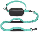 iYoShop hands-free dog leash with teal zipper pouch for on-the-go storage.