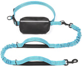 iYoShop hands free dog leash zipper pouch demonstrates secure storage for phone and keys during walks.